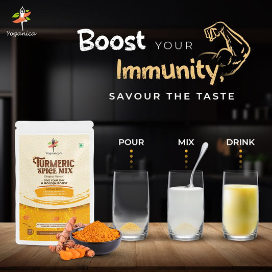 Instant Turmeric Latte Mix 150g (30 Cups) with Frother & Spoon | Golden Milk Powder | Haldi Latte Premix | Vegan, Gluten-Free & Natural