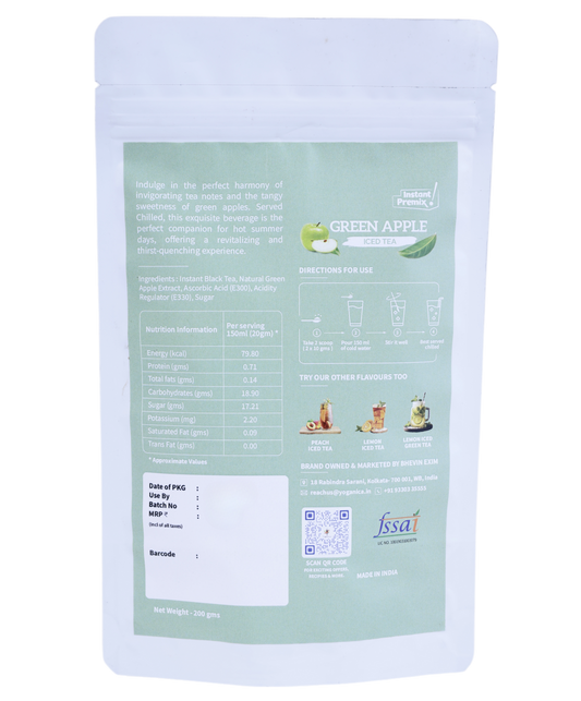 Instant Green Apple Iced Tea Powder | Crisp & Fruity Flavour | Refreshing Ready-to-Mix Cold Drink | Perfect Summer Beverage