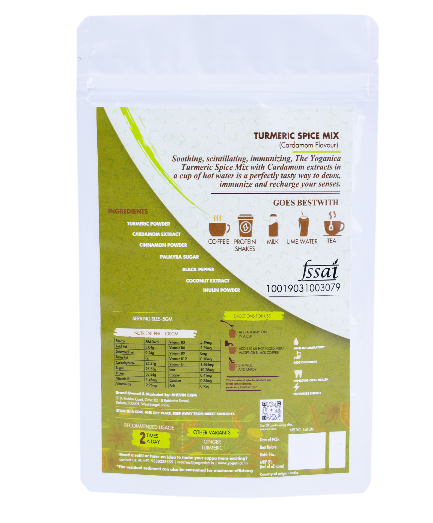 Turmeric Spice Mix Blend with Cardamom Extract