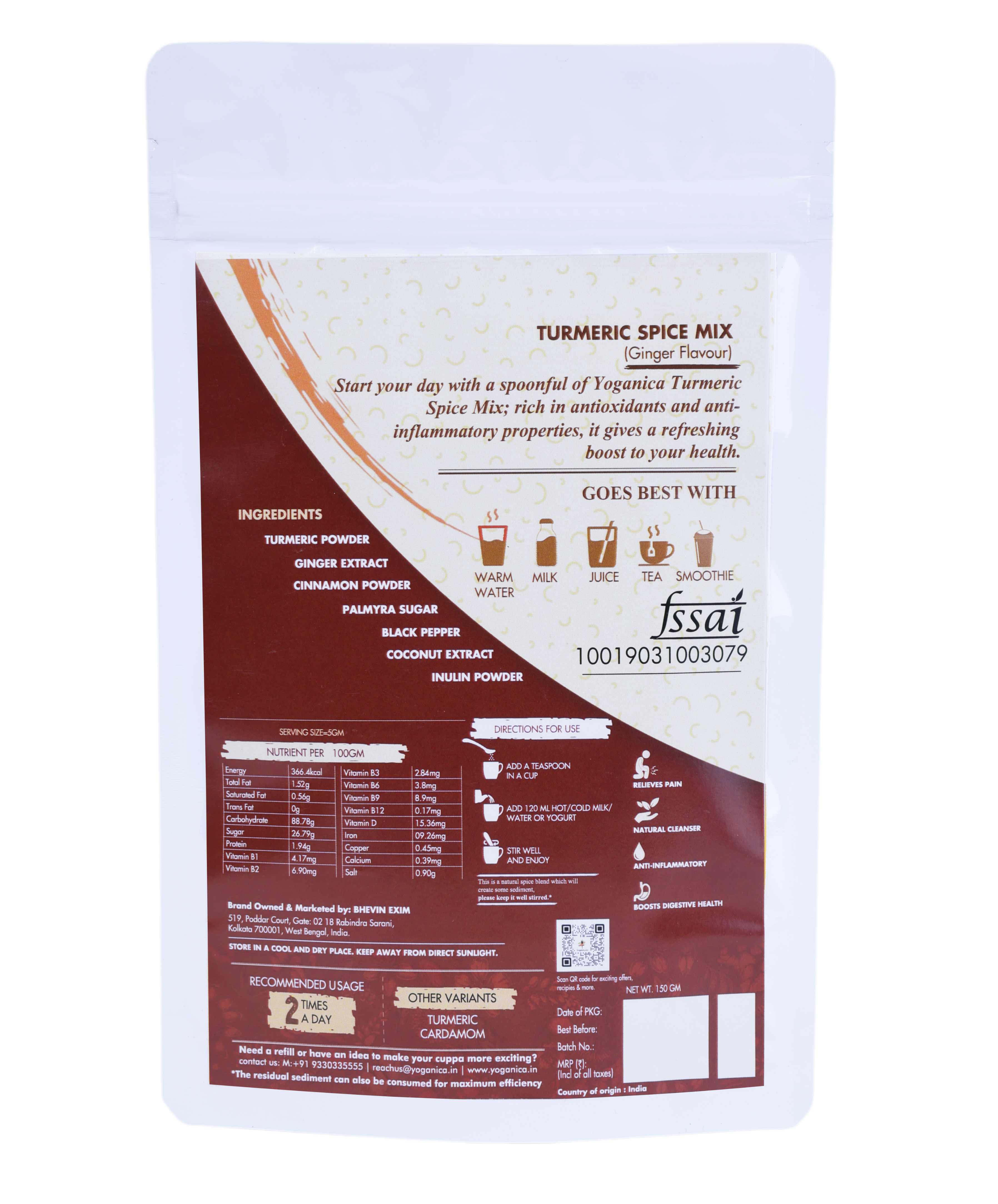 Turmeric Spice Mix Blend with Ginger Extract
